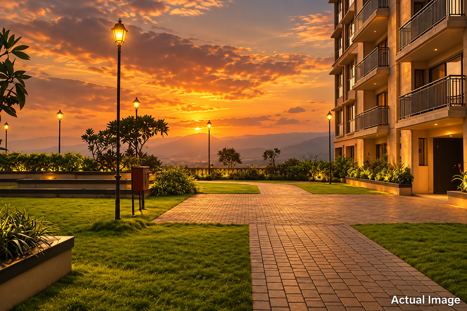 View within the landscaped Fortune City residential environment